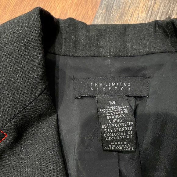 THE LIMITED Stretch Charcoal Grey Blazer w/Red - Picture 3 of 6